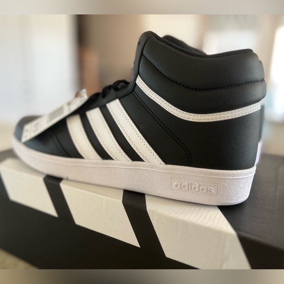 Adidas Hoops 4.0 Mid Men's Black and White Basketball Sneakers - Picture 5 of 12